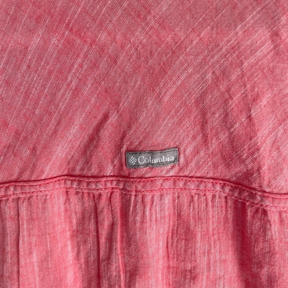 Columbia sleeveless button up pink cotton hiking top with front pocket - Picture 5 of 9